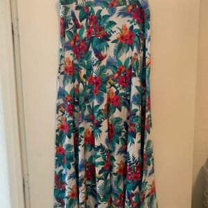 Floral Tropical Print Skirt